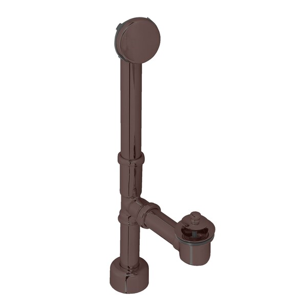 Westbrass Finished Twist & Close Bath Waste, Hidden Overflow -14" Make-Up, 17 Ga. In Oil Rubbed Bronze D3211HK-12 - main